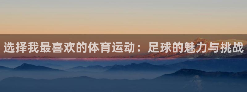 3377体育官方正版app集团：选择我最喜欢的体育运动：足球
